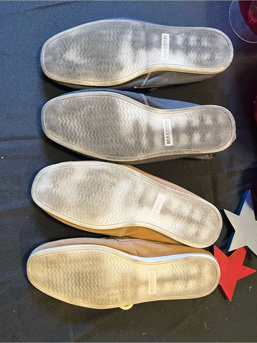 Madden Canvas Boat Shoes for Men — Gray and Tan (both pairs)